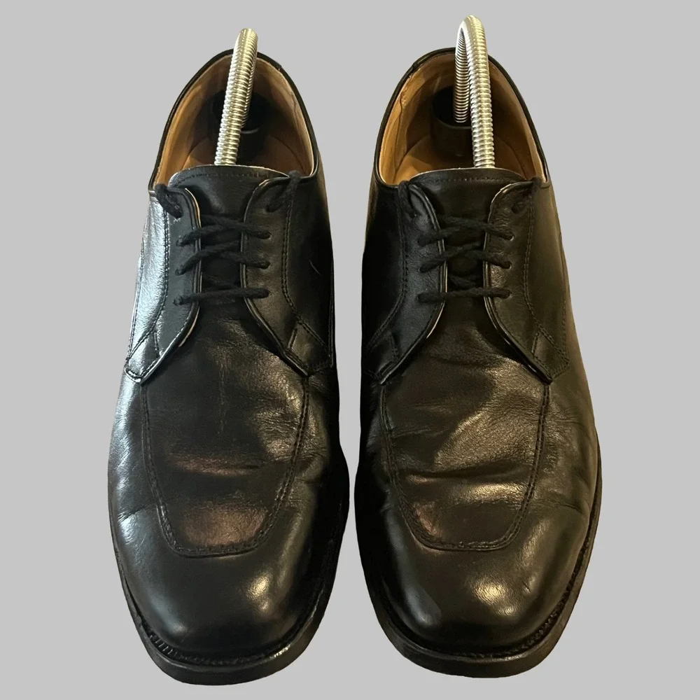 Alden 757 Shoes Mens 10.5 Black Apron Toe Bluchers Foot Balance Heel